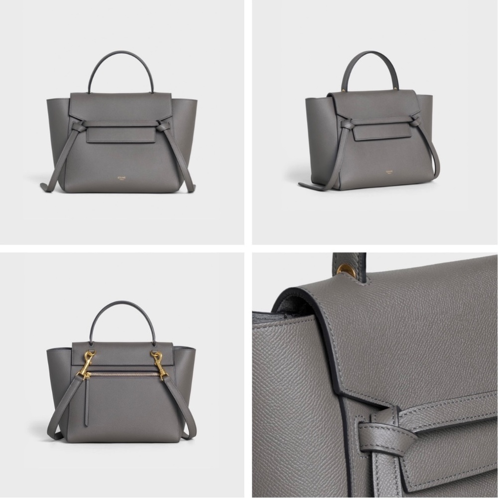 NWT. CELINE MICRO BELT BAG IN GRAINED CALFSKIN. COLOR: GREY